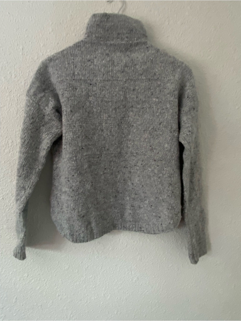 Women's Grey Turtleneck Sweater - Cozy Speckled Knit - Picture 5 of 6